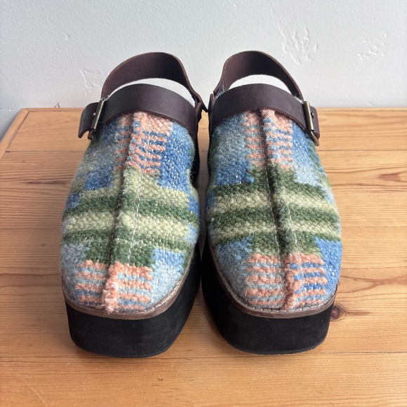 Free People Women’s Astrid Plaid Platform Slingback Clog Stargazer size 9 - Picture 3 of 12